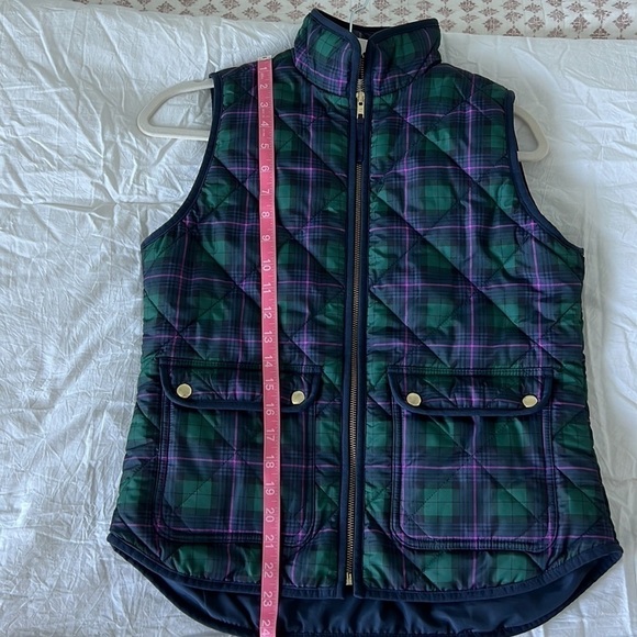 J.Crew Tartan Plaid Quilted Puffer Vest Size XS - Picture 14 of 15